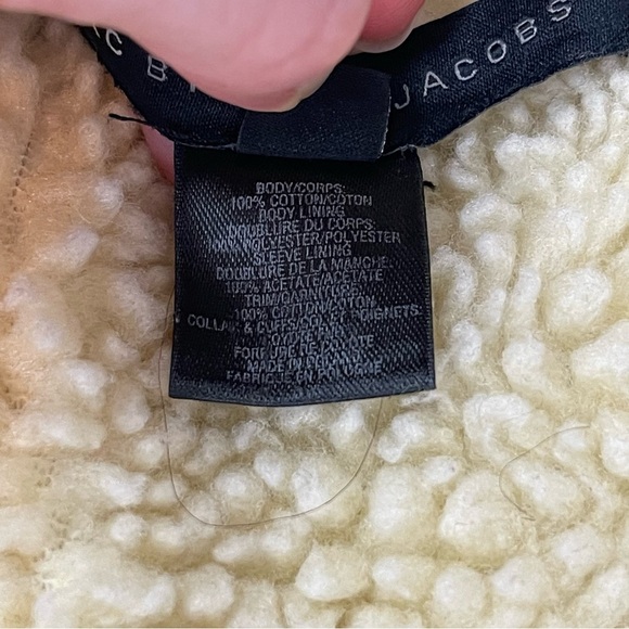 Marc by Marc Jacobs Fur trimmed Lined Pea Coat zip up cream size XS pockets - Picture 9 of 11